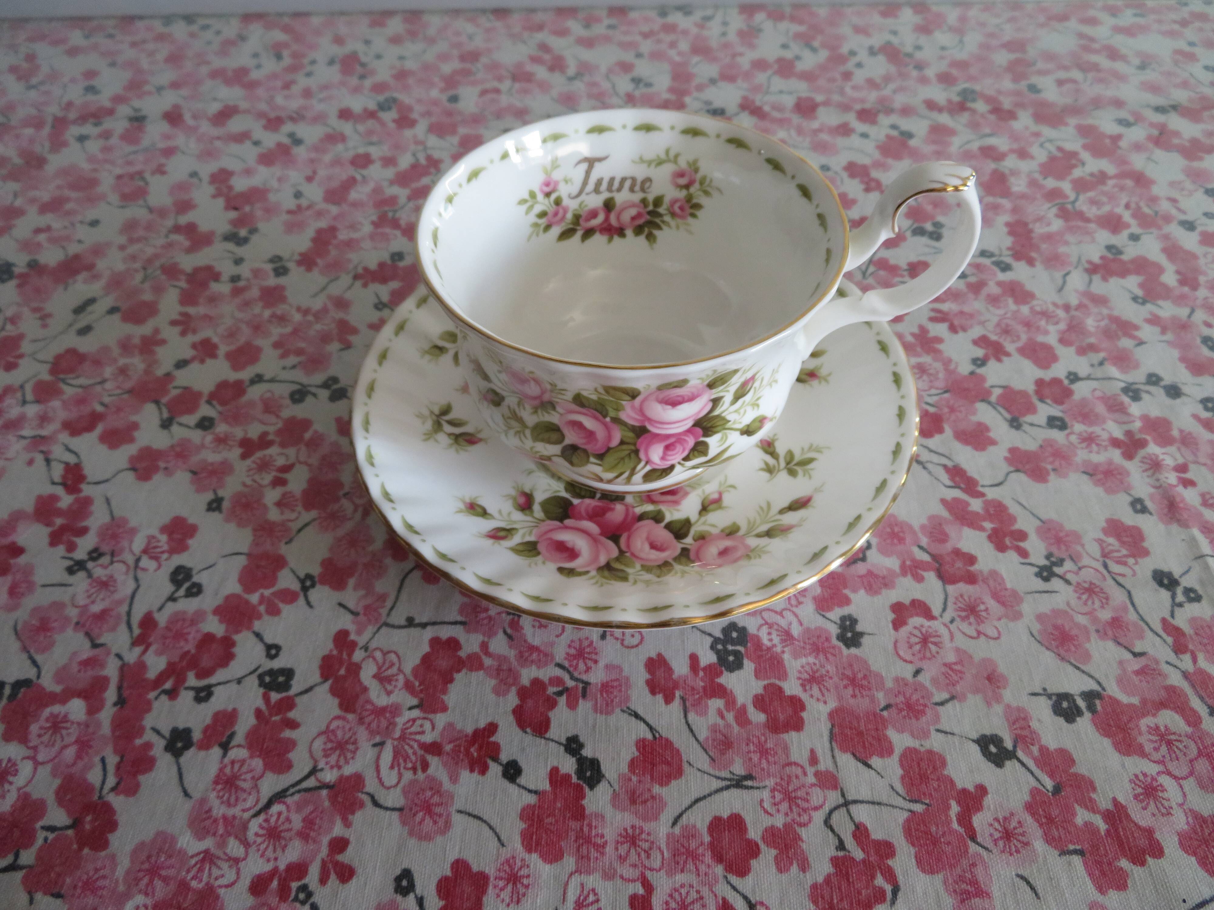 Royal Albert Porcelain Cup and Saucer (June)