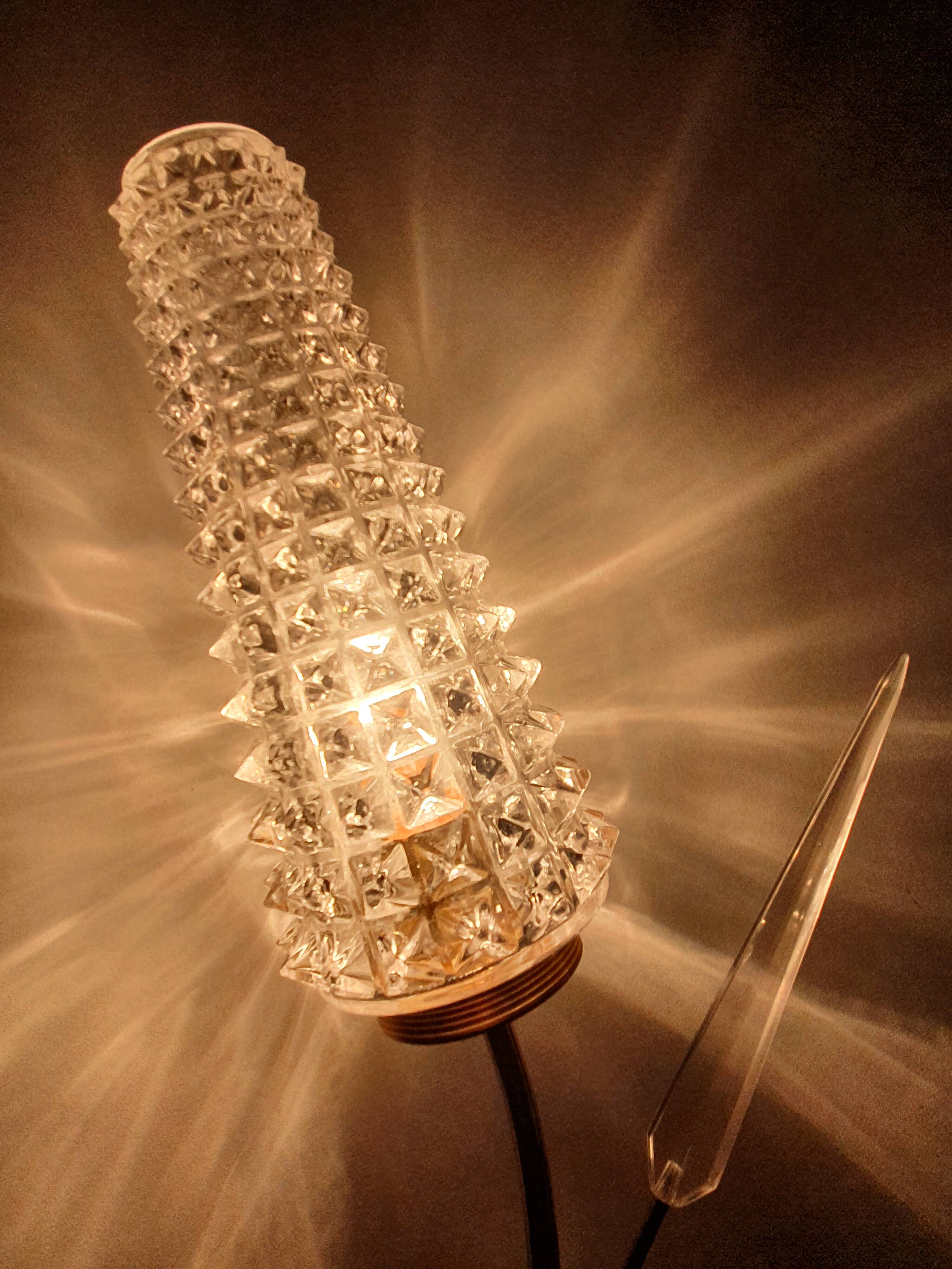 Pair of large gold wall lights with tulip-shaped globes by Arlus