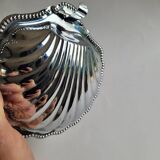 Butter dish / silver metal shell pocket