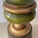 Lampe vintage en bois tourné chic dorée