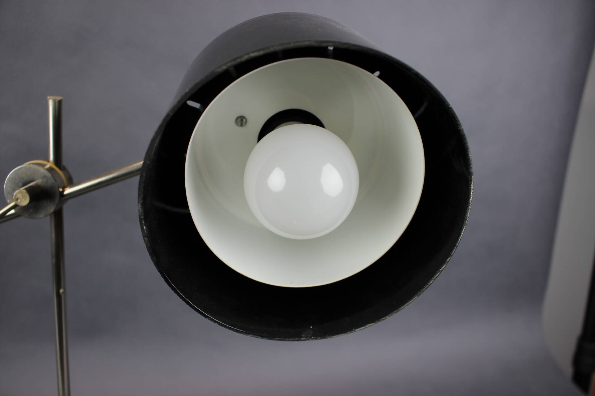 Mid-Century Adjustable Chrome and Bakelite Desk Lamp, Czechoslovakia, 1950s