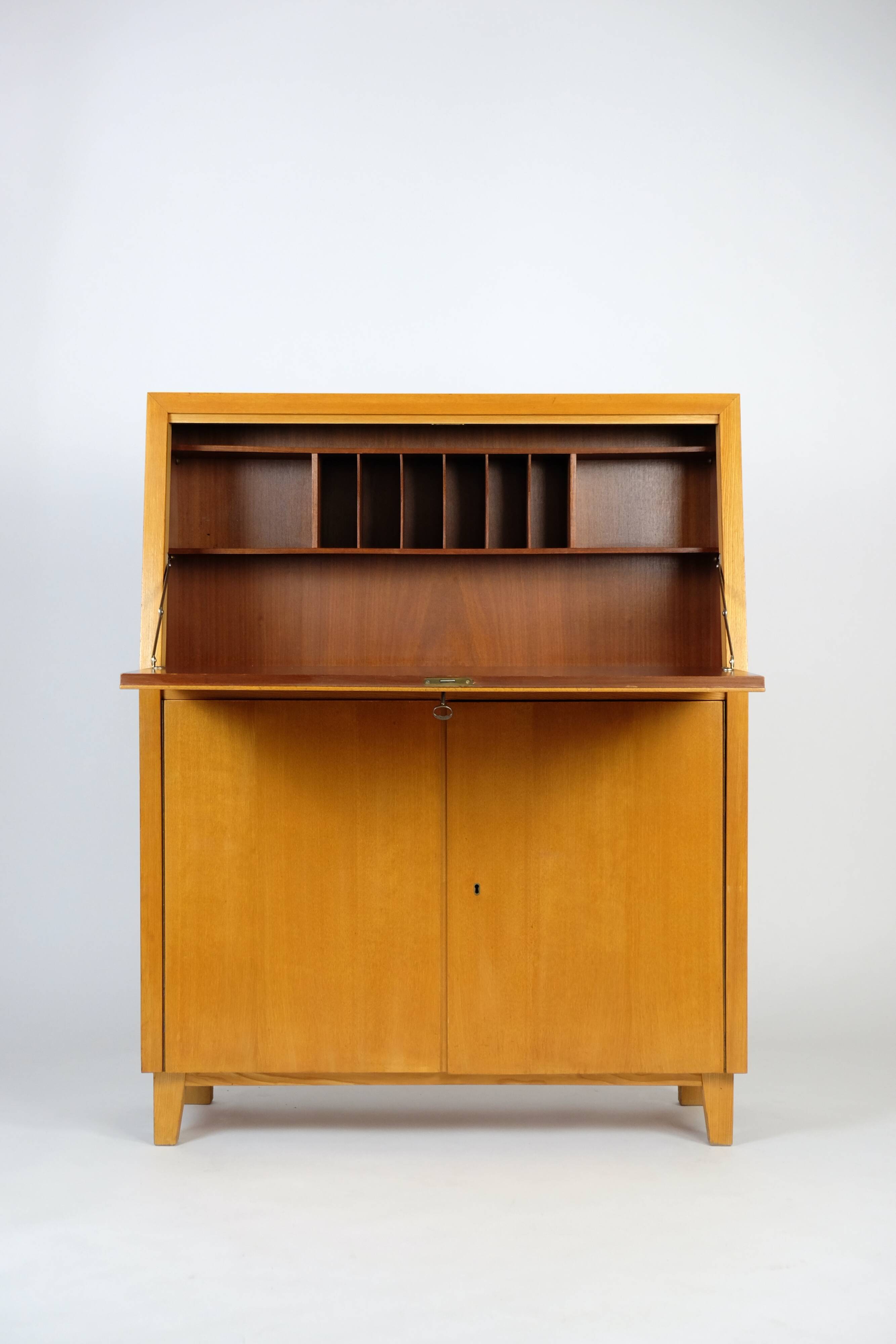 Vintage secretary desk cabinet Rüster 60s 70s midcentury