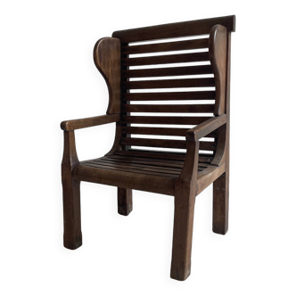 Oak children's wing chair