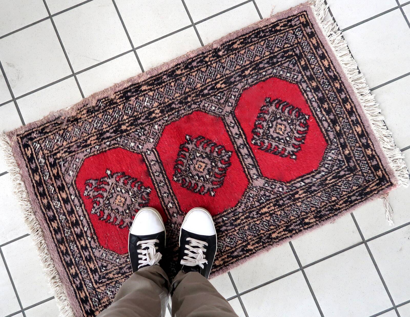 Tapis vintage fait main Boukhara – 63 cm x 103 cm - 1C963