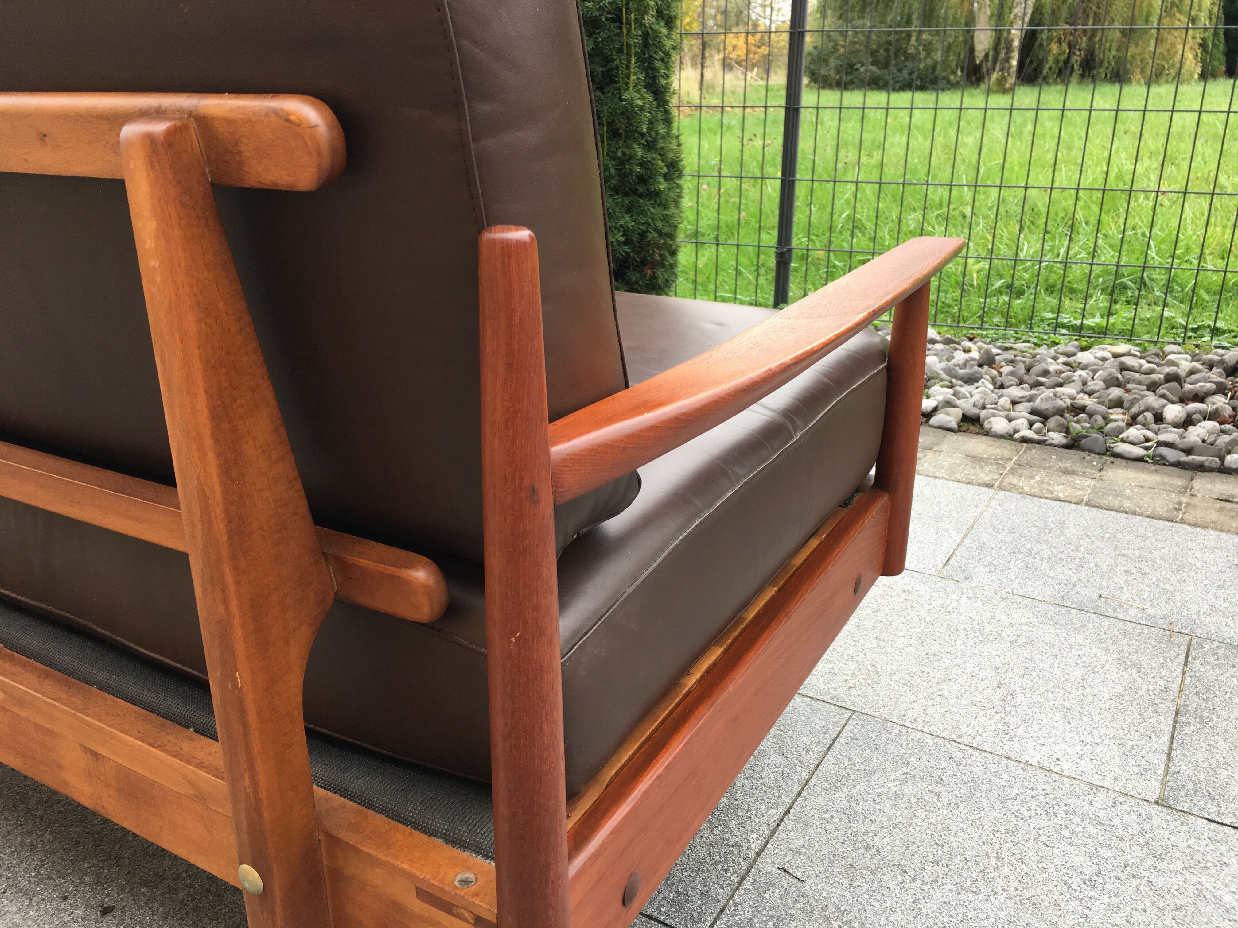 Daybed sofa scandinavian leather 60s