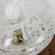 1970s table lamp in worked glass and gold metal