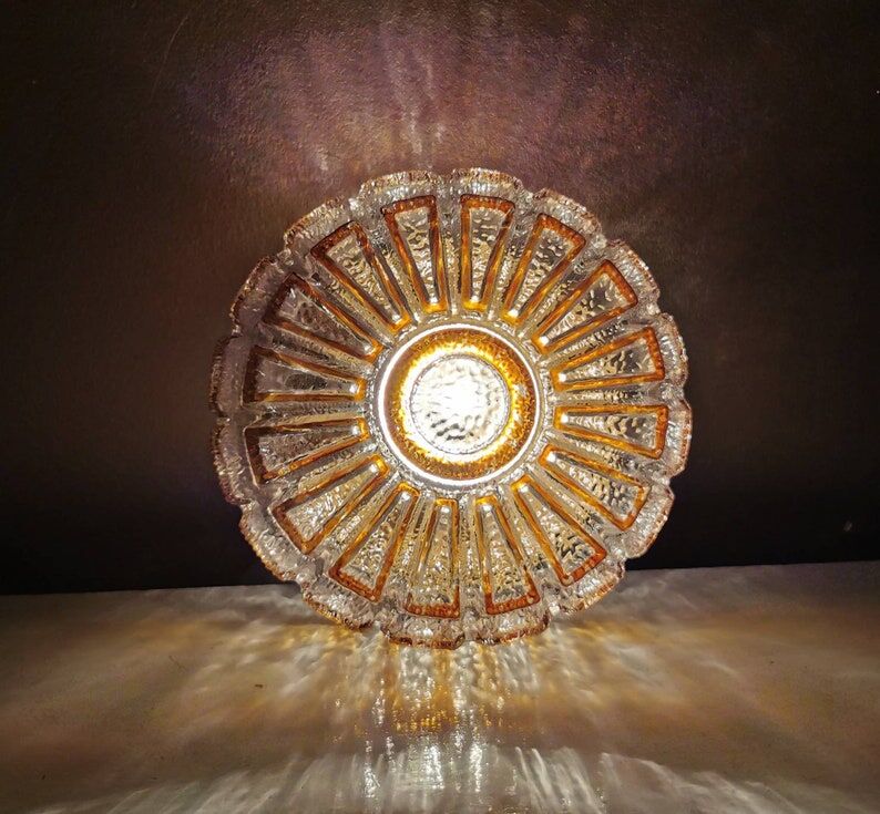 Design ceiling lamp Mid Century Glasshütte Limburg, 70s