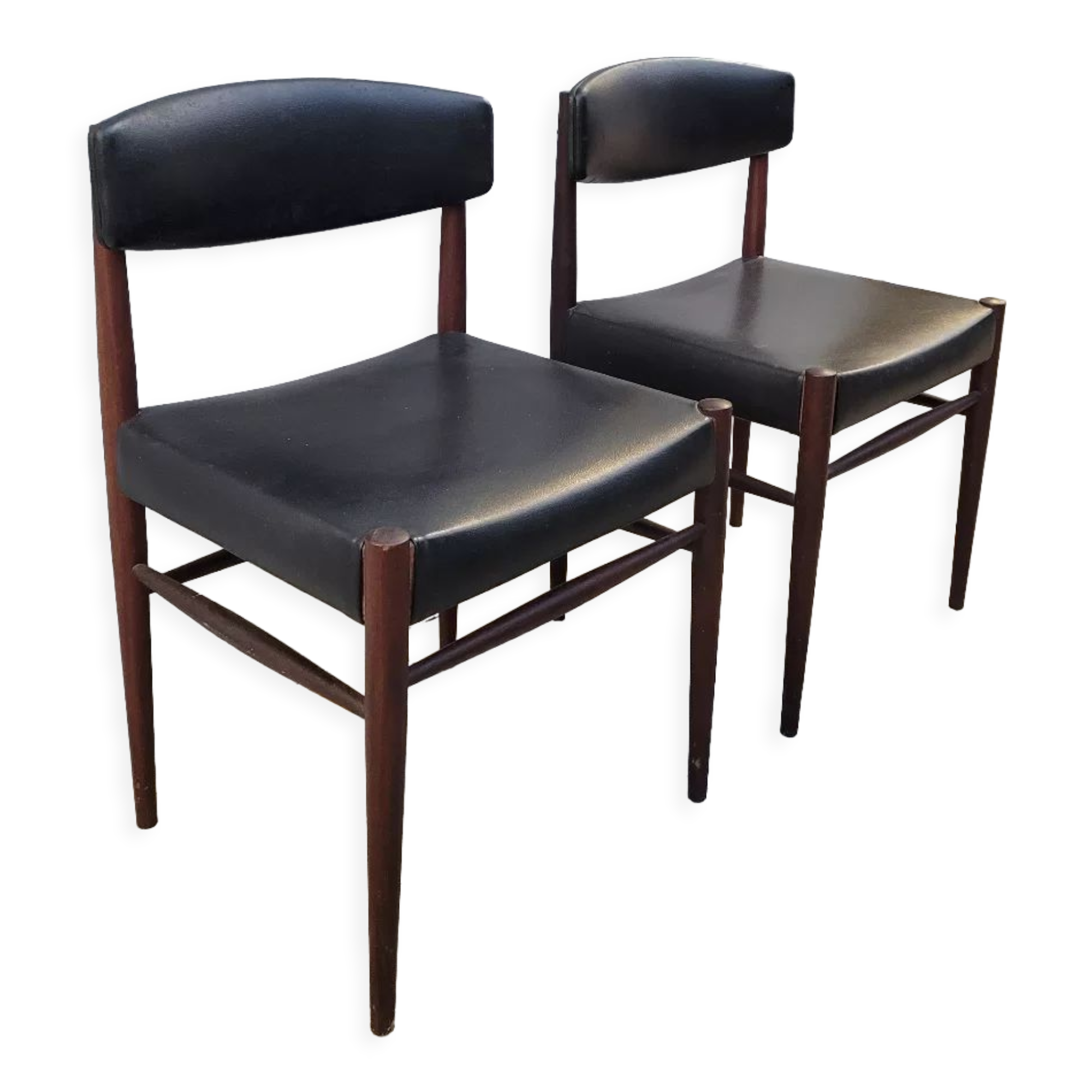 Pair of vintage teak Scandinavian chairs 1950