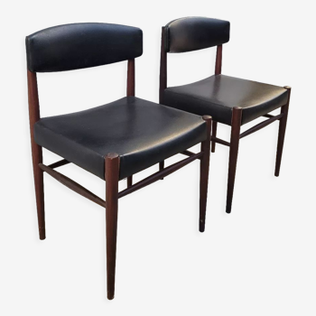 Pair of vintage teak Scandinavian chairs 1950