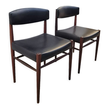 Pair of vintage teak Scandinavian chairs 1950