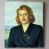 1940s oil portrait of Paula Lutzeneurger