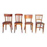 Set of 4 mismatched bistro chairs