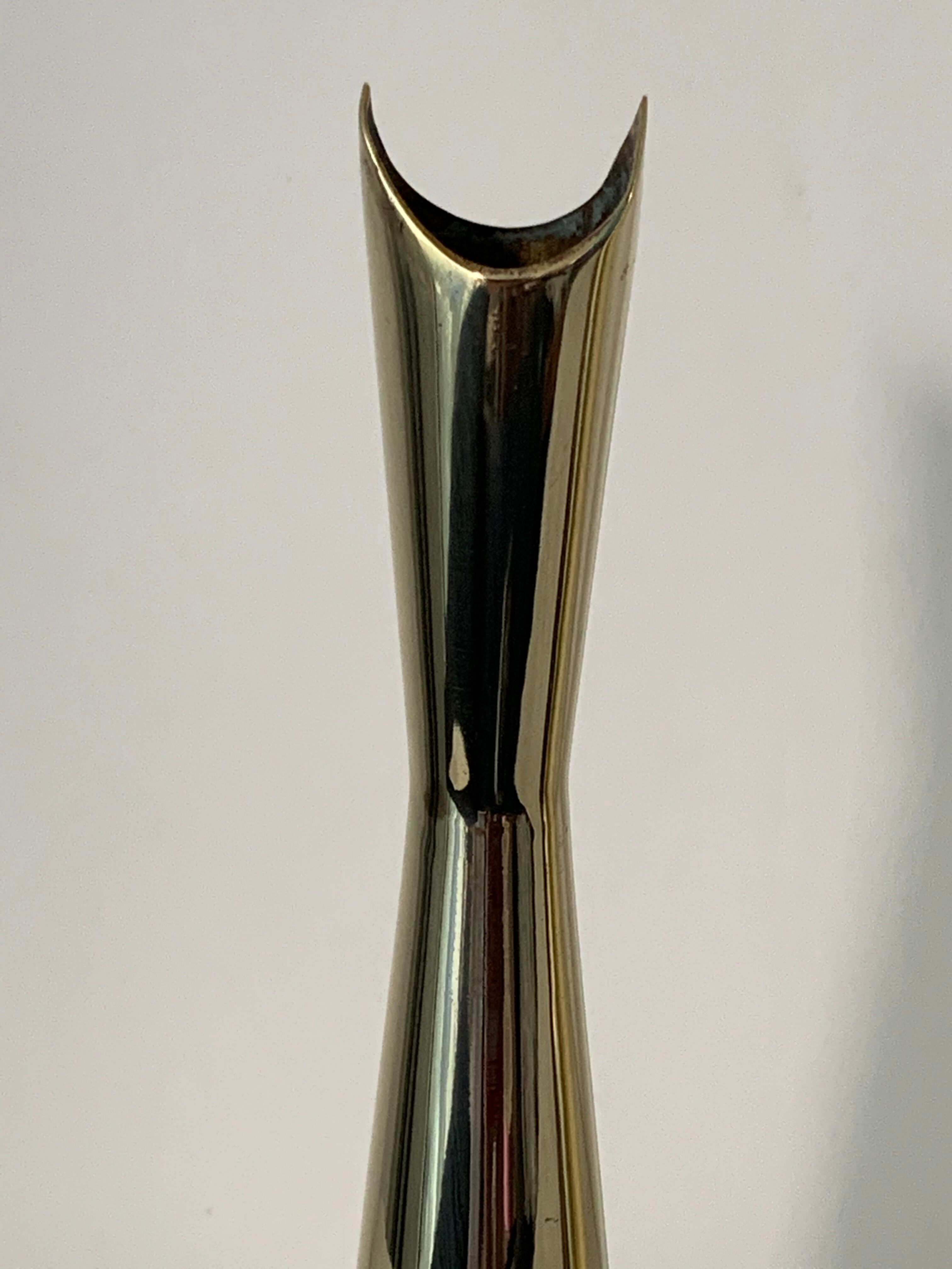 Pair of Lino Sabattini Cardinal brass vases for Christofle