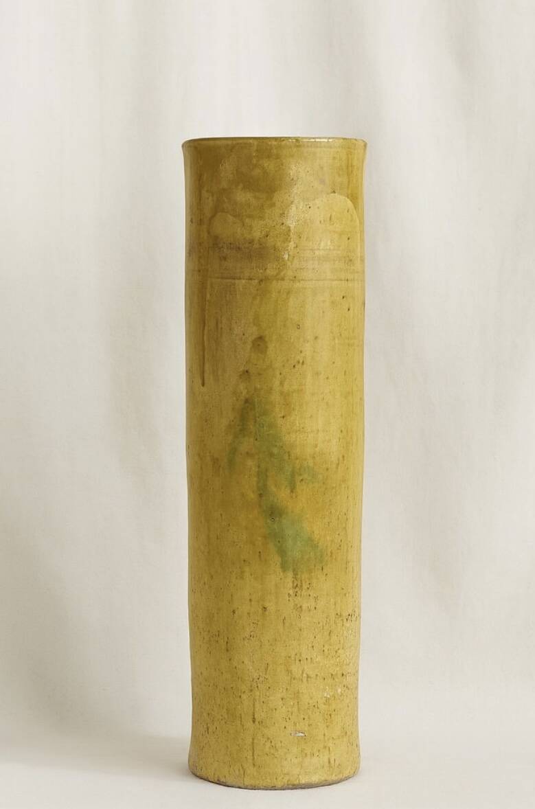 Large ancient yellow glazed jar from South West France.