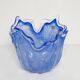 Medium blue Murano glass bowl, mid-century style, Italy, 2000s.