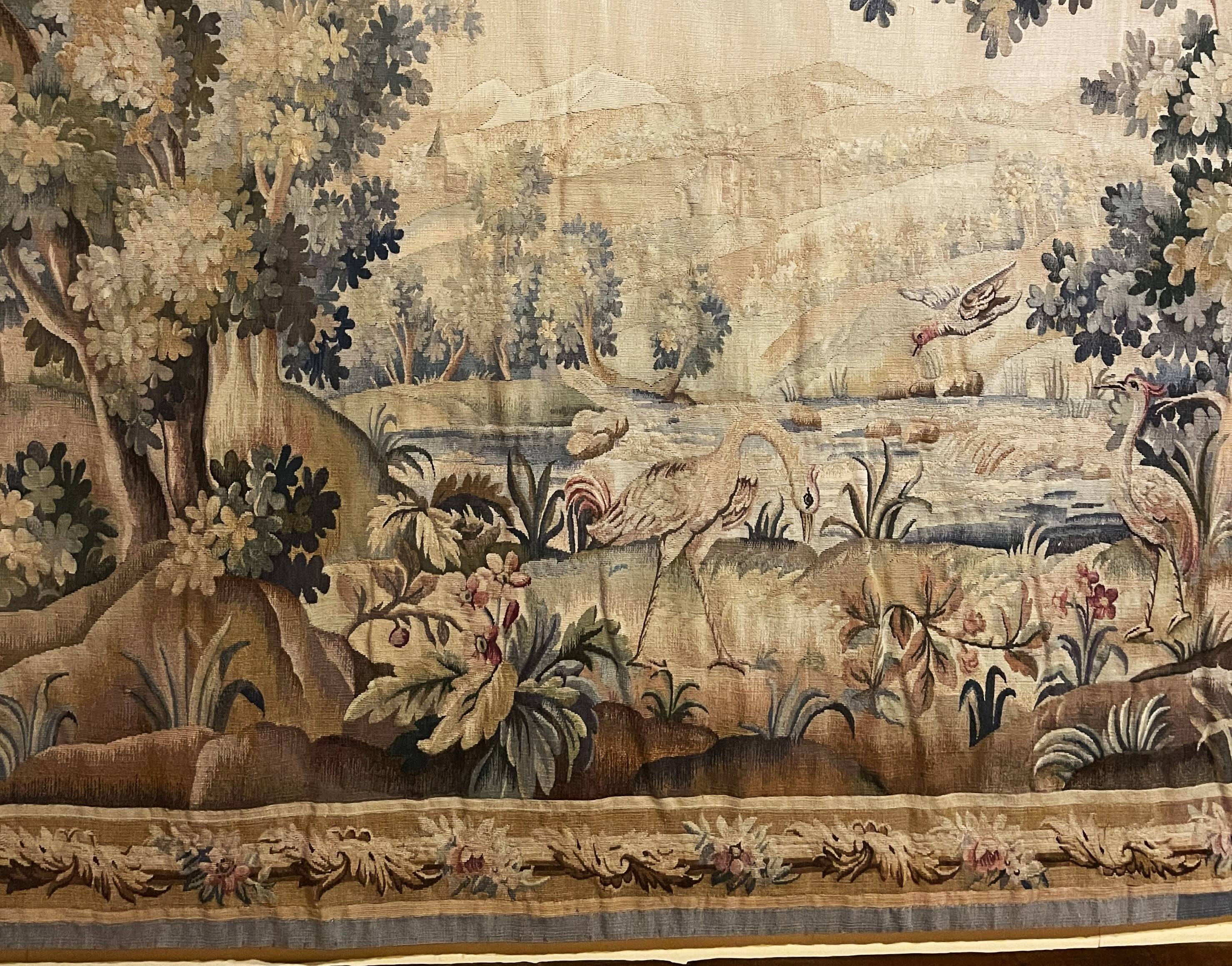 19th-century Aubusson Verdure tapestry