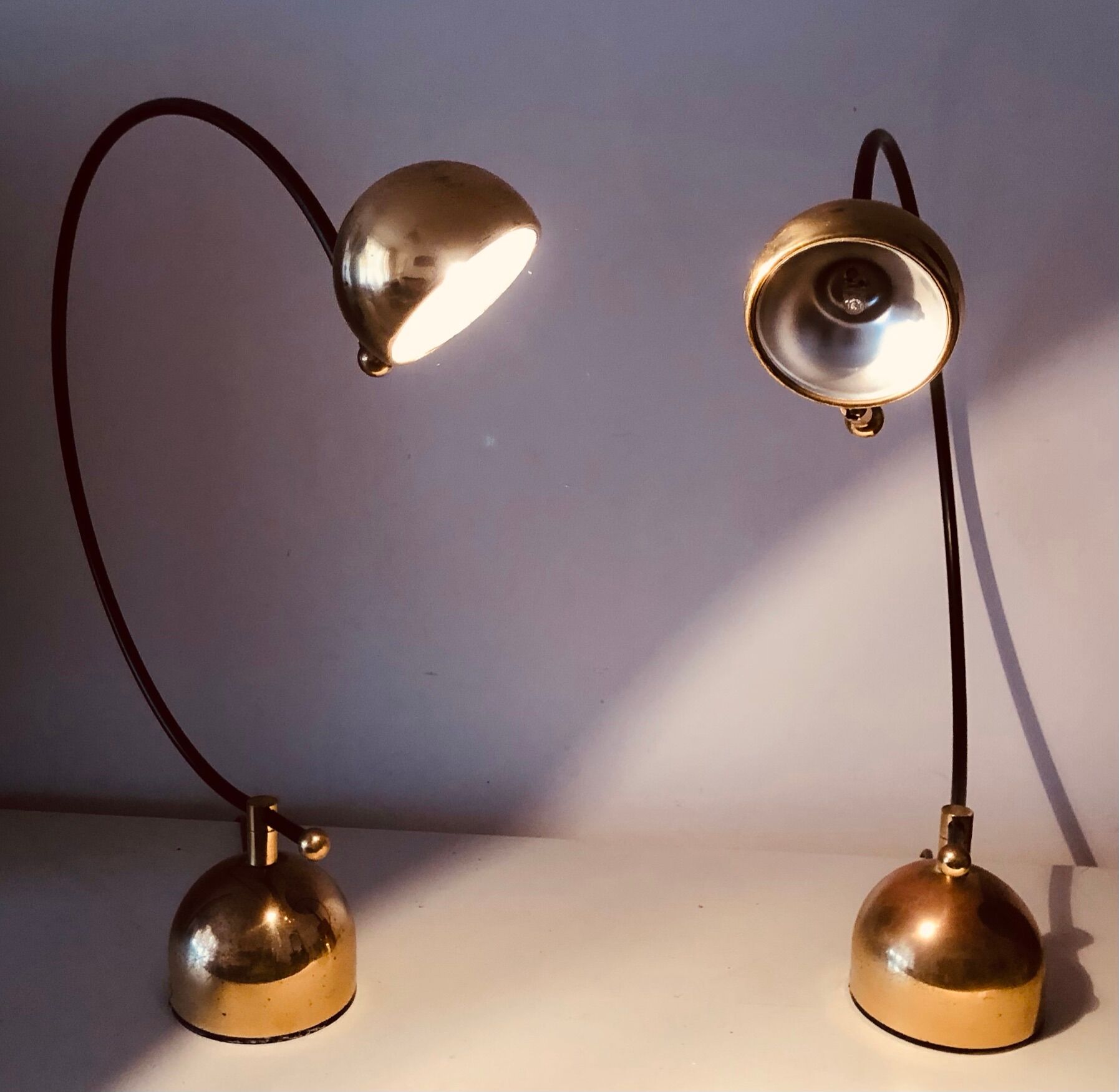 Pair of vintage German bow lamps 60s/70s