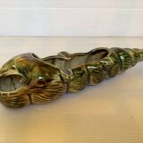 Long ashtray with barbotine shell