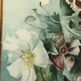 Pair of large watercolors. Bouquets of flowers Late nineteenth, early twentieth Stunt wooden frames and d