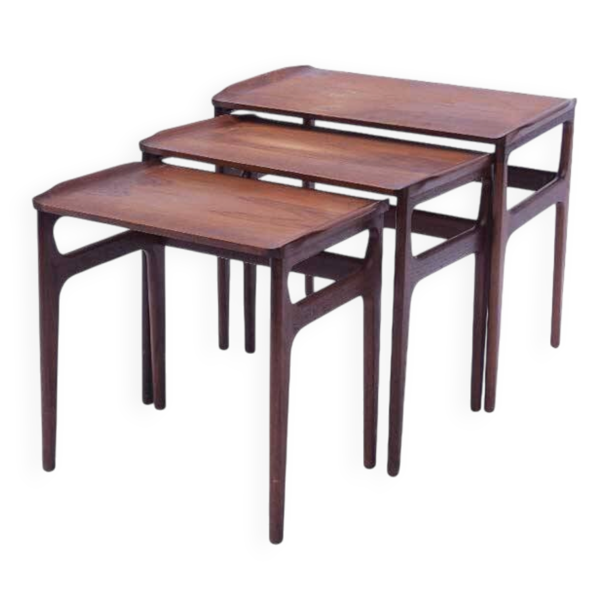 Danish vintage nesting coffee tables by Erling Tovits.