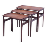 Danish vintage nesting coffee tables by Erling Tovits.