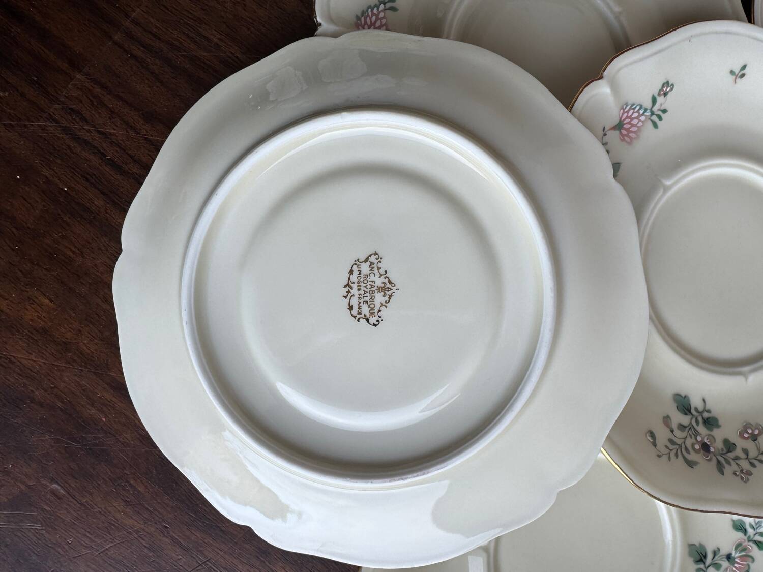 Set of 6 Limoges porcelain plates