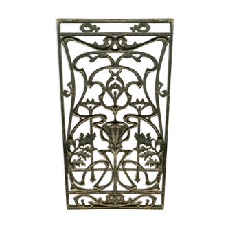 Cast iron grid art nouveau decorative element xx century