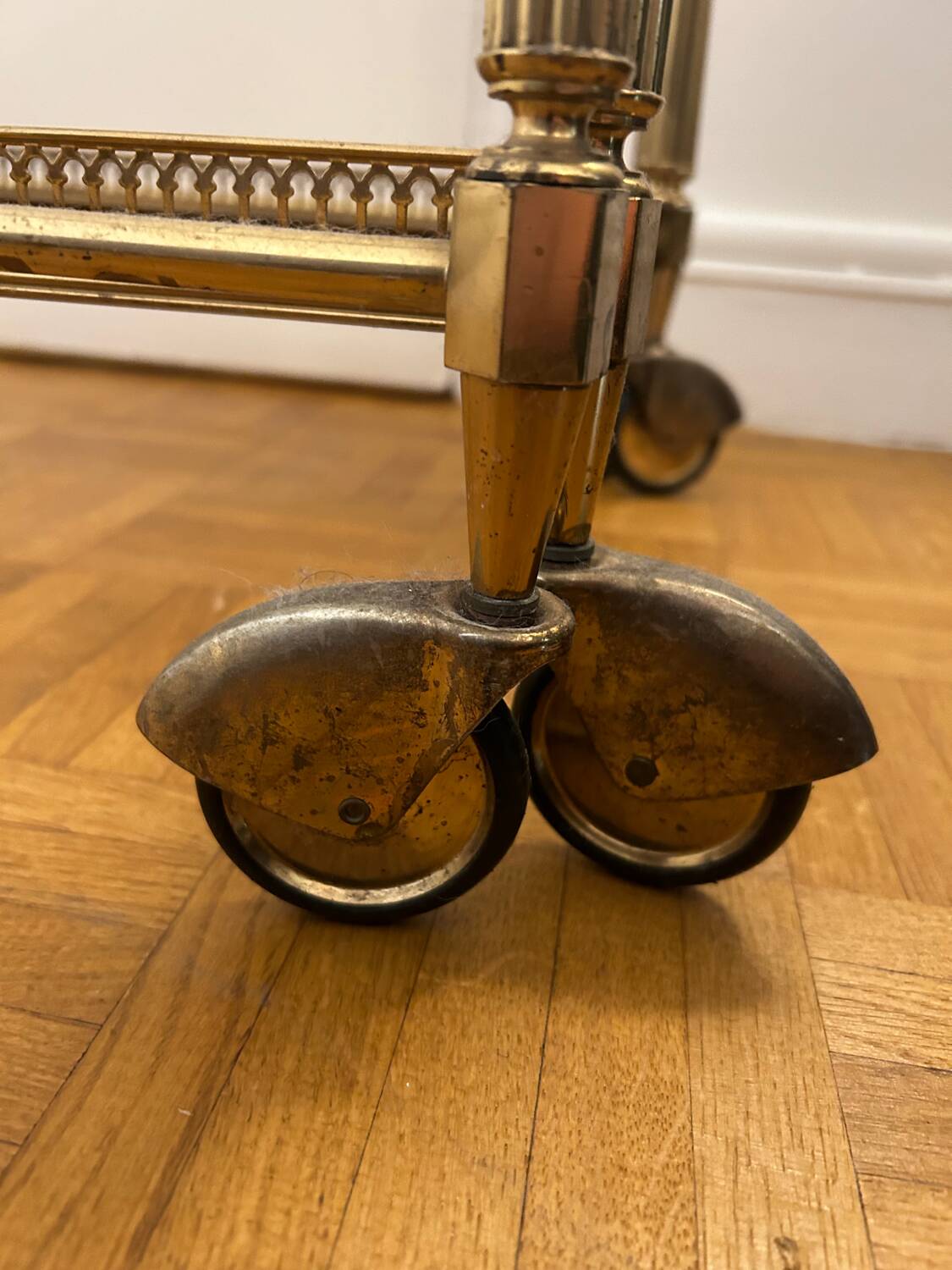 Brass and glass nesting table