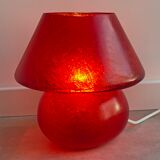 Large vintage fiberglass mushroom table lamp