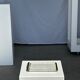 Trio of small rectangular serving dishes white and black Indonesian ceramic 21x16