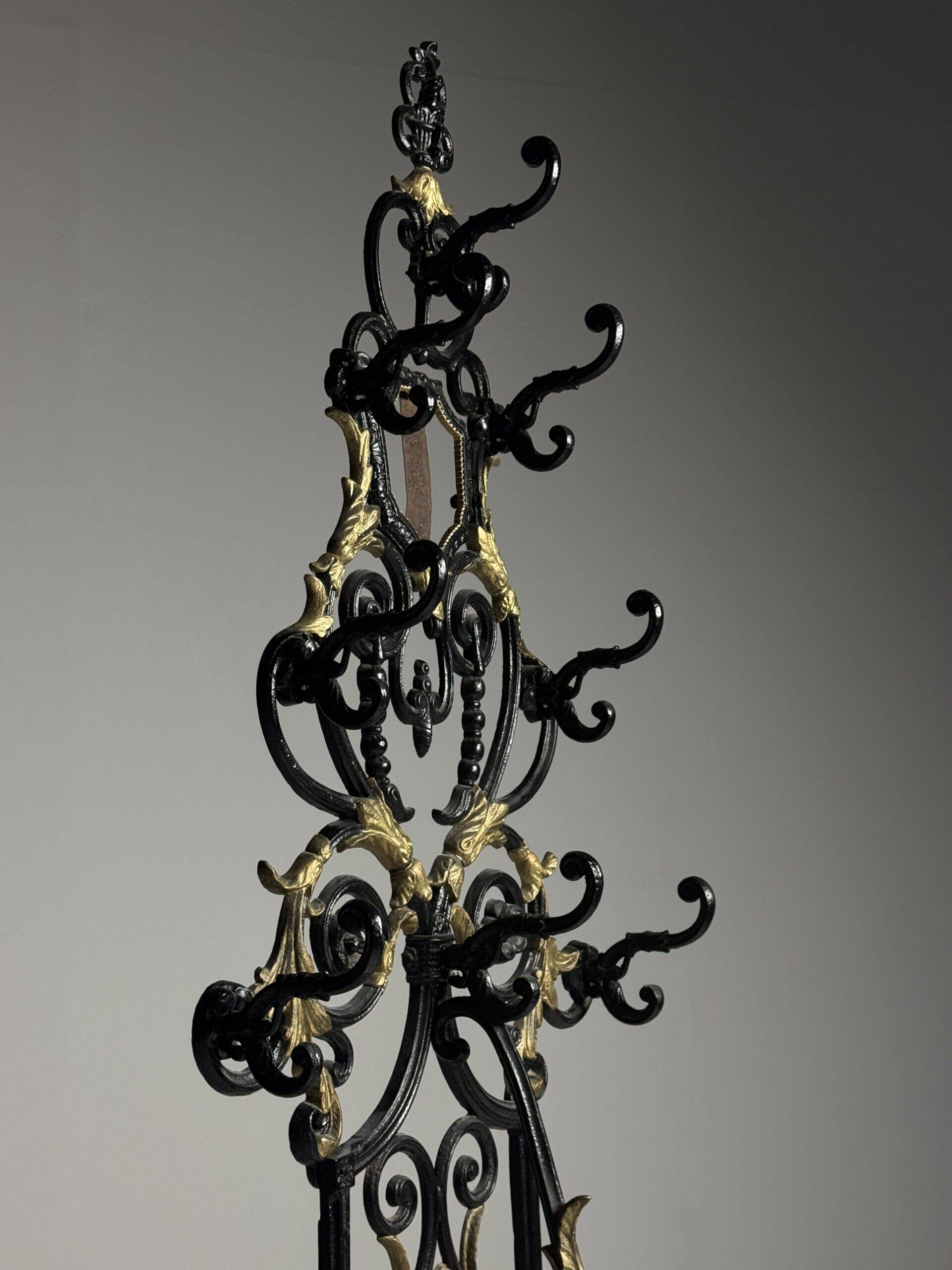 19th century cast iron coat rack