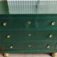 Chest of drawers xixth with green patina