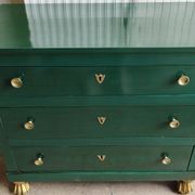 Chest of drawers xixth with green patina