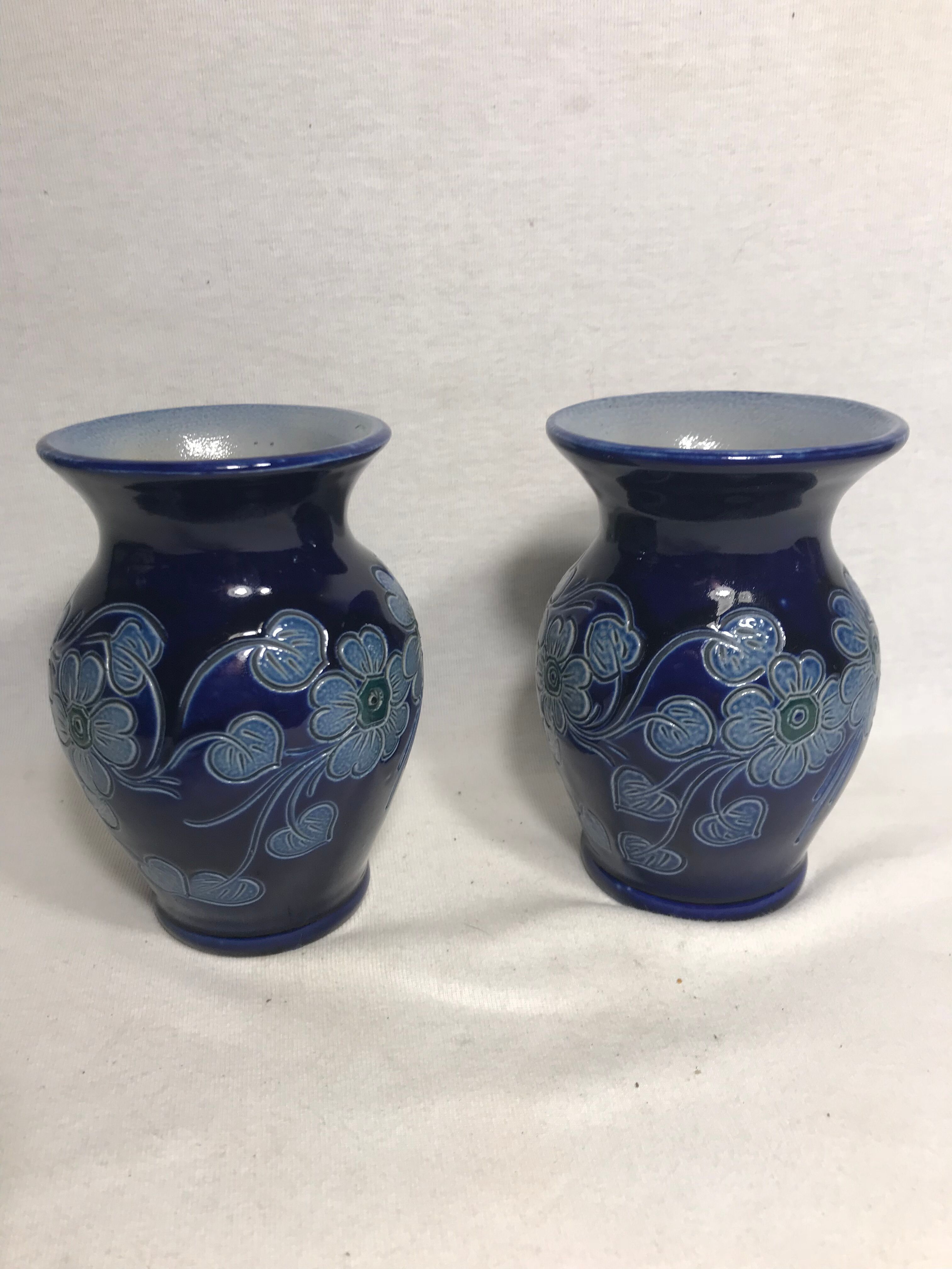 Pair old Alsace stoneware Vases