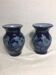 Paire de vases grès bleu vintage