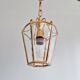 Pair of brass and bevelled glass pendant lights/lanterns, 1950-60.