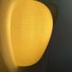 Pair of vintage wall lights, striated opaline white glass, France 1950