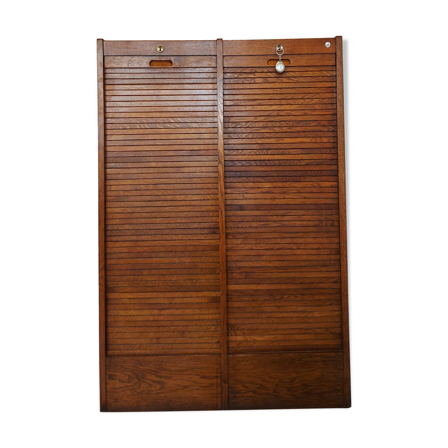Double frame cabinet with solid oak curtains 50s