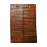 Double frame cabinet with solid oak curtains 50s