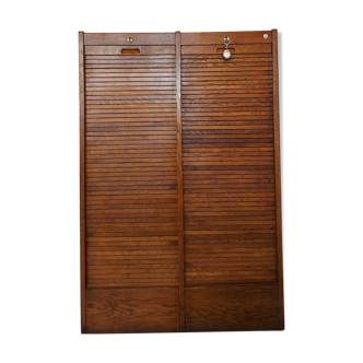 Double frame cabinet with solid oak curtains 50s