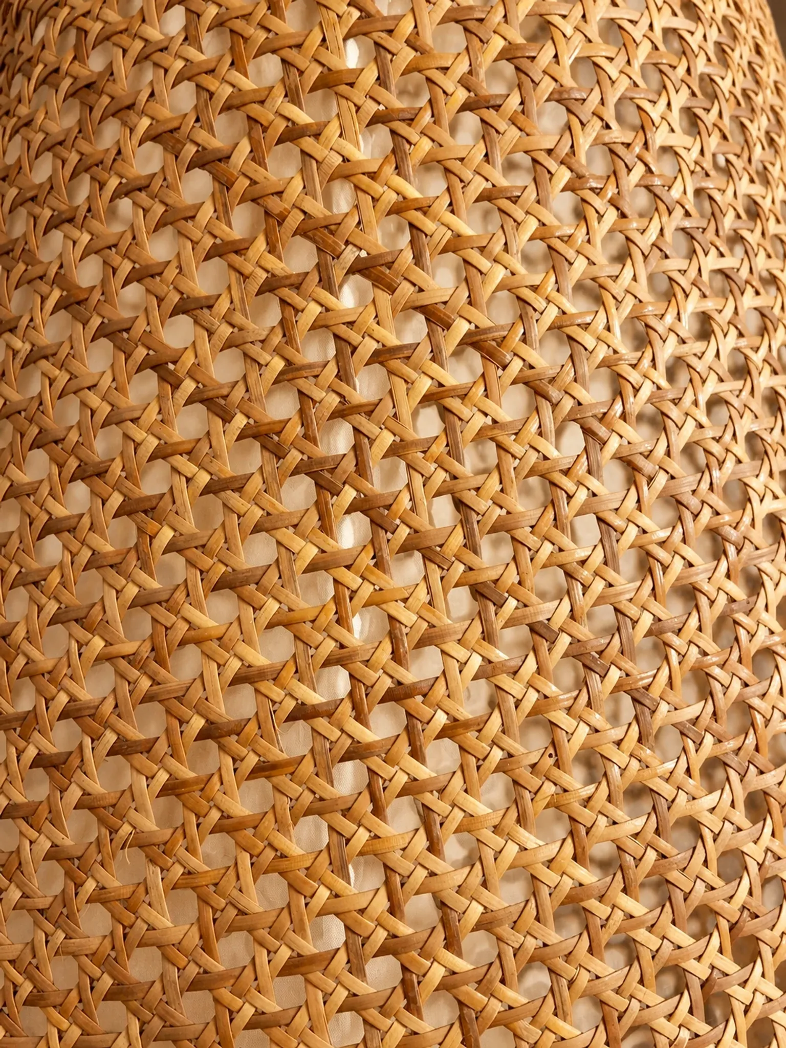 Ceramic lamp with cane shade, Nuova Capodimonte, circa 1970