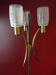 Arlus lamp in brass, satin lacquer metal and engraved glassware 1950