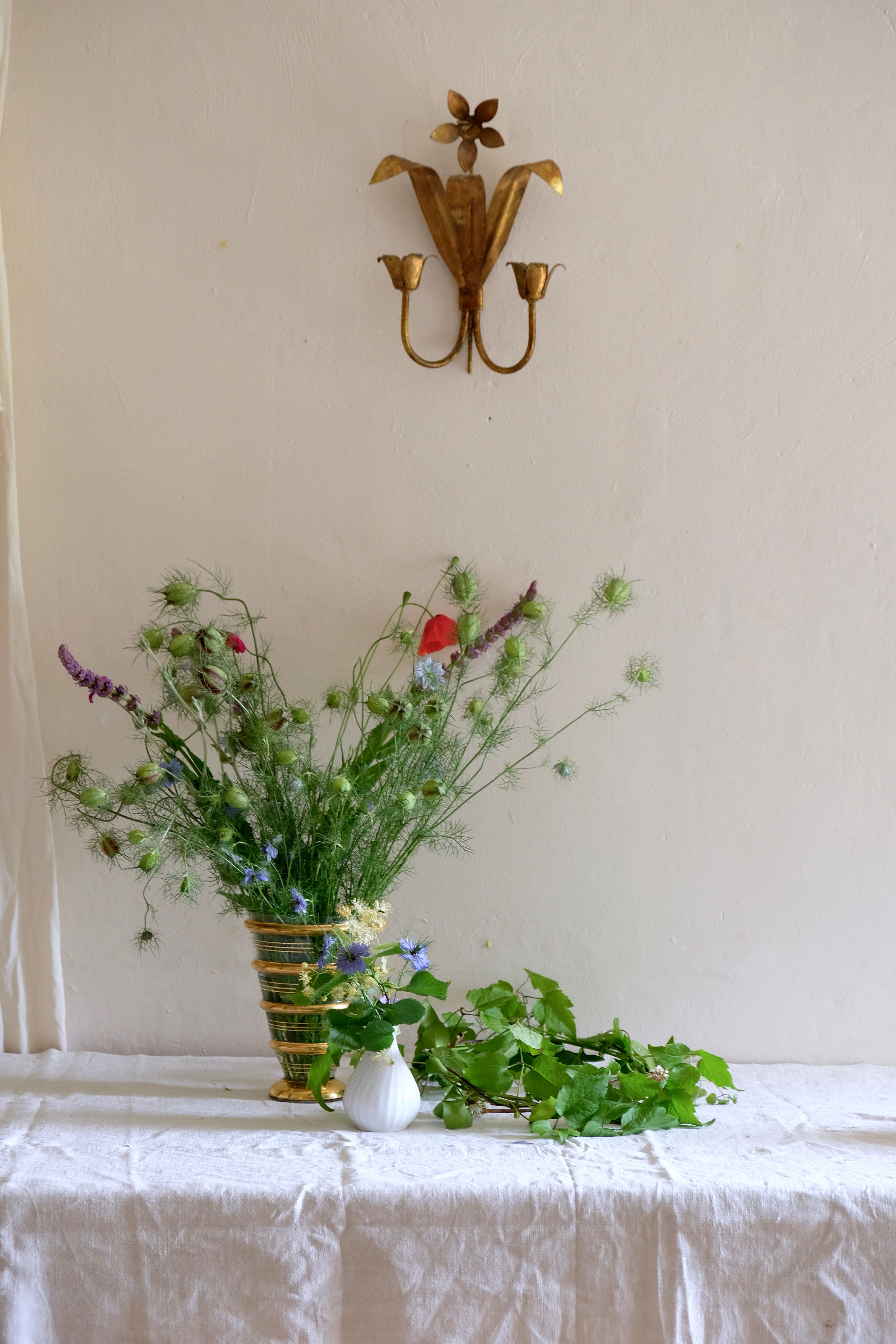 Brass flower applique