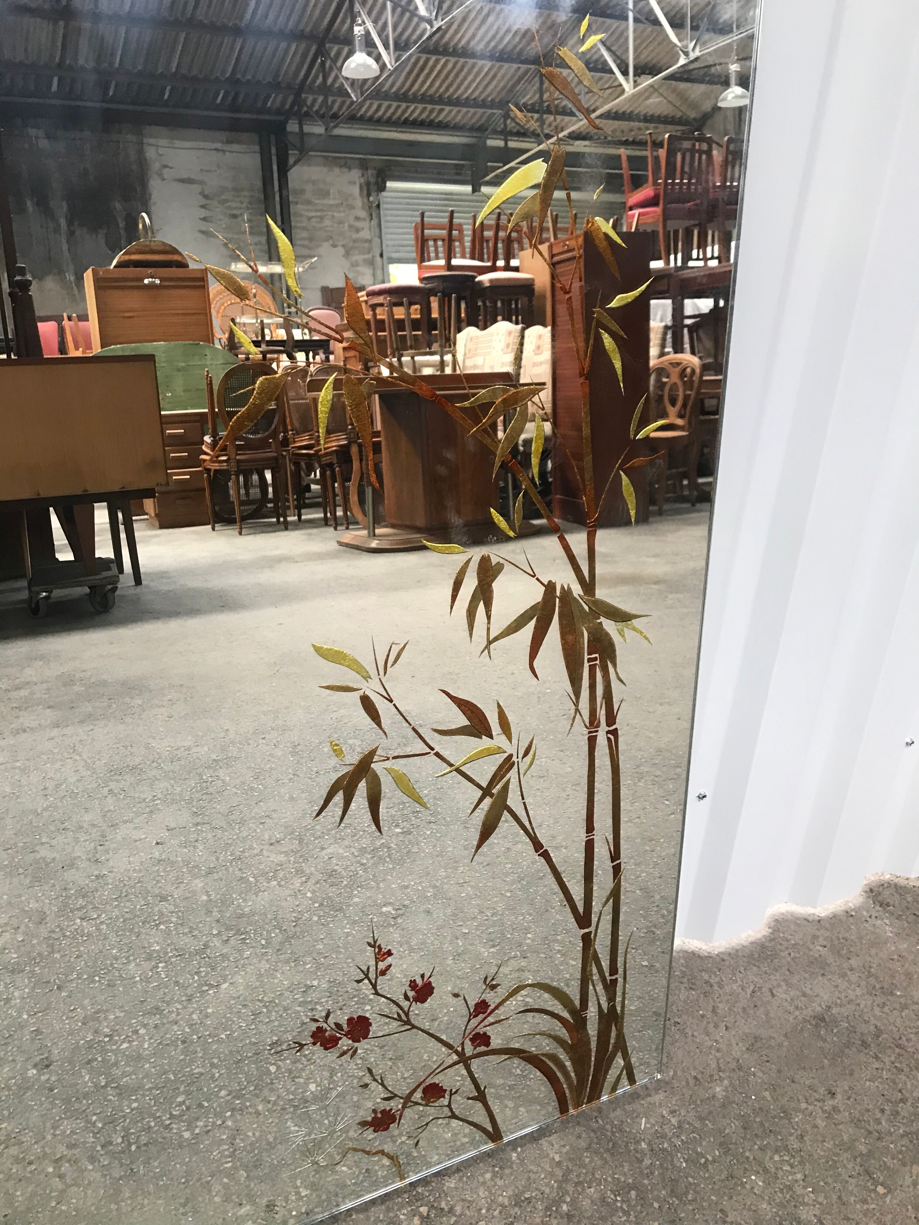 Exotic-patterned brasserie bistro mirror