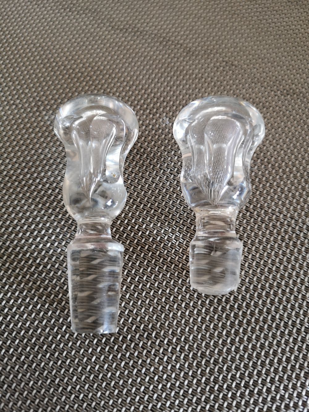 Pair of crystal abstinthe decanters late 19th/early 20th century