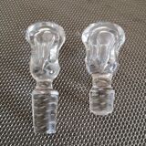 Pair of crystal abstinthe decanters late 19th/early 20th century