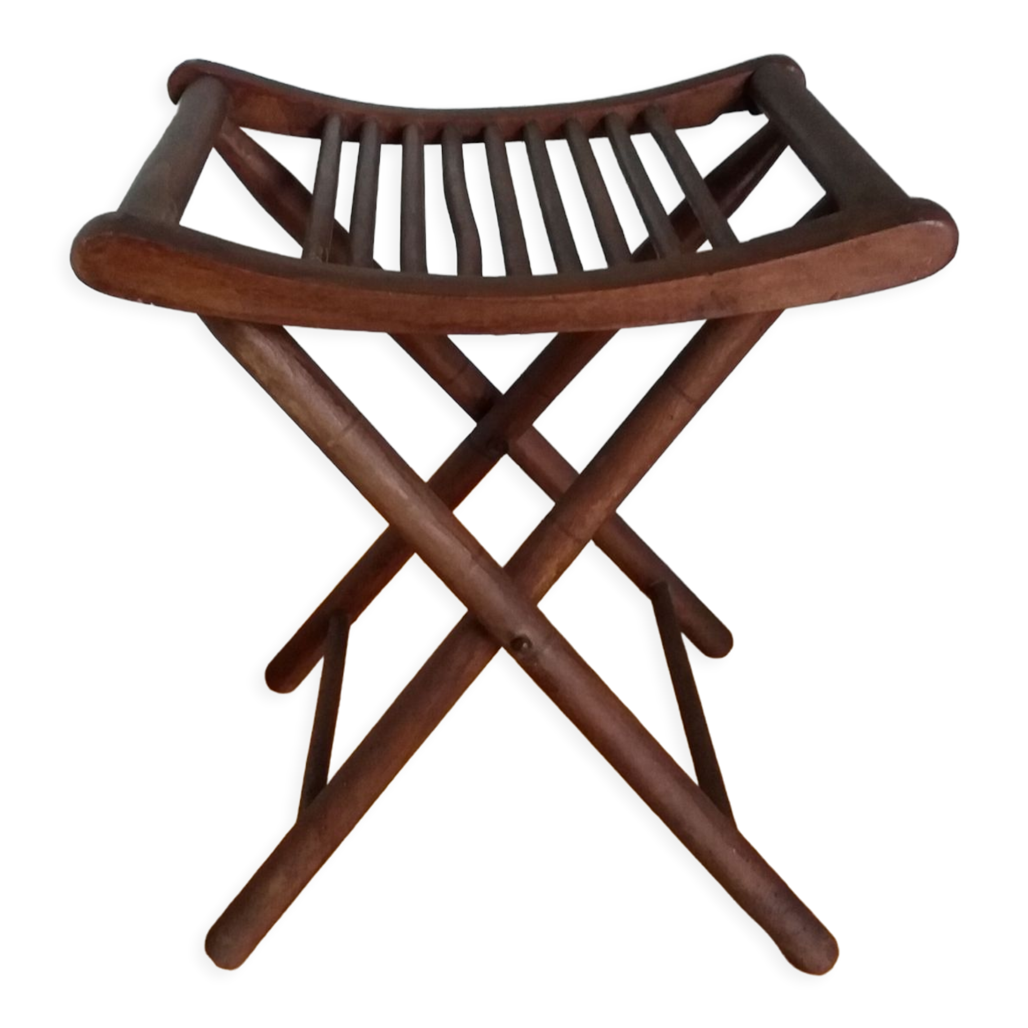 Folding wooden stool