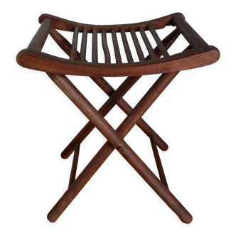 Folding wooden stool