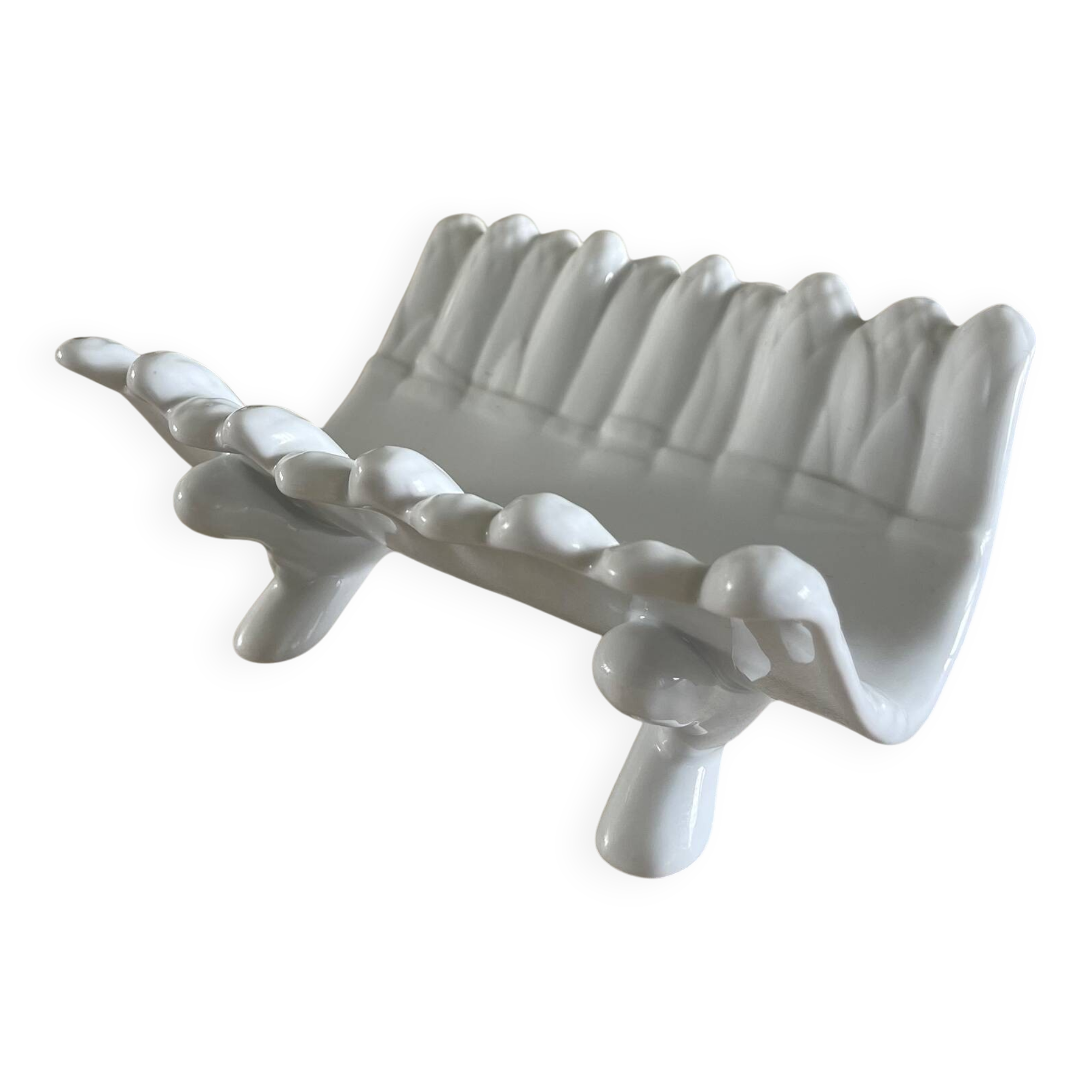 19th century porcelain asparagus dish.