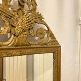 Grand Miroir Doré à Fronton XIXème - Style Louis XVI 64cm X 110cm